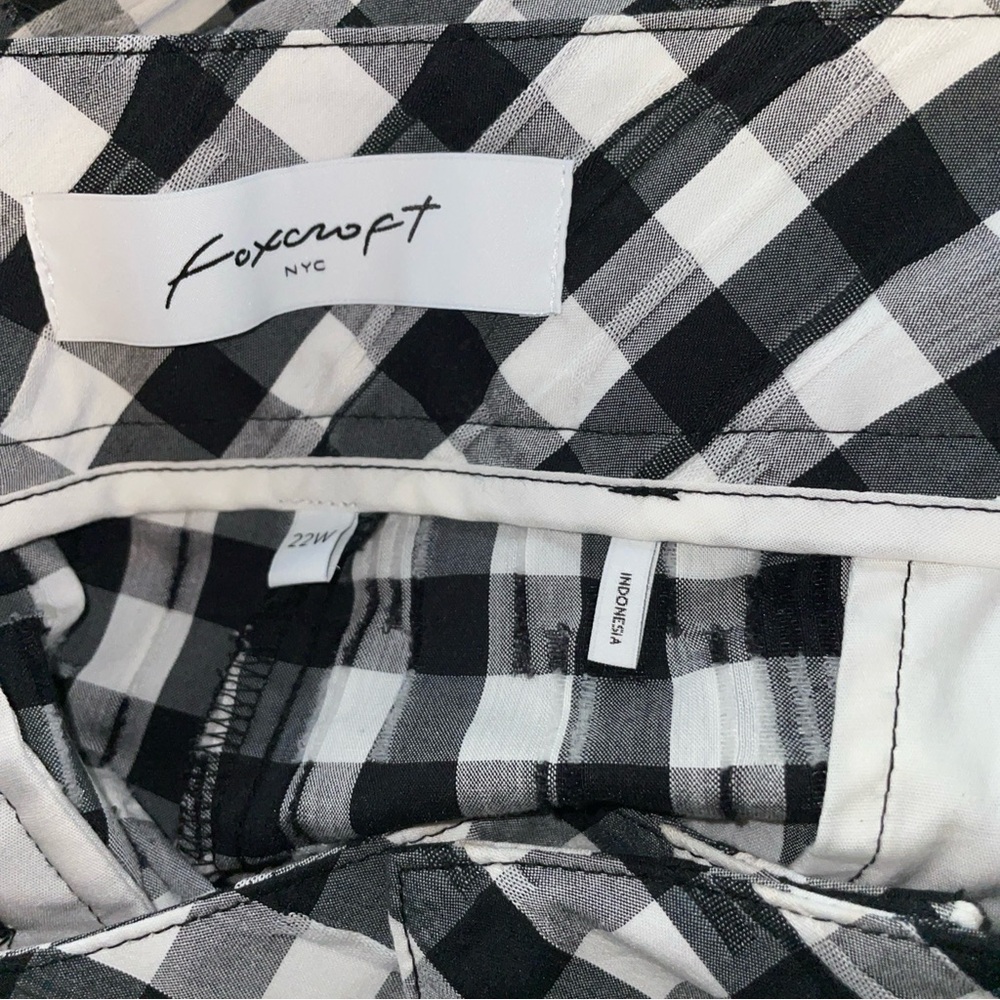NWT Foxcroft Black and White weekender gingham Ankle Pants 22W - Picture 9 of 9